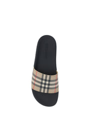 Burberry Bruine Rubberen Slides Sandalen