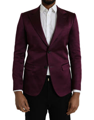 Dolce &amp; Gabbana – Einreihiger Blazer aus kastanienbrauner Seide