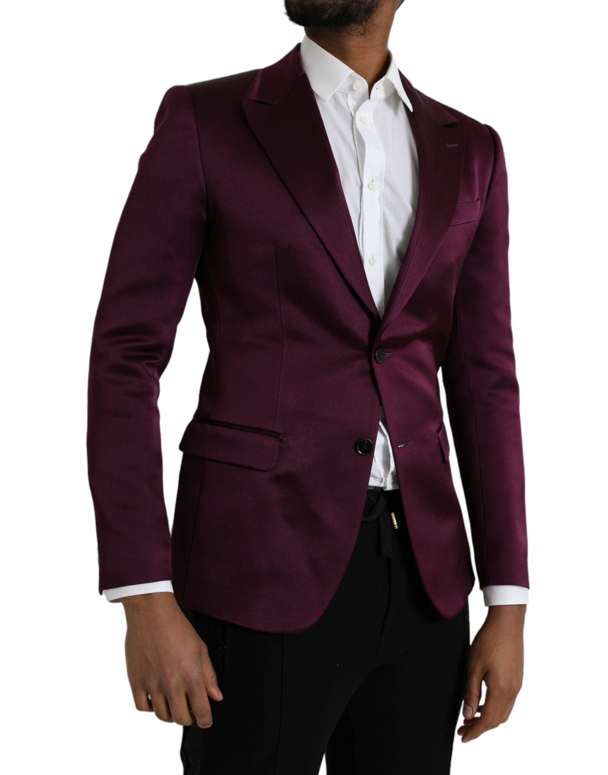 Dolce &amp; Gabbana – Einreihiger Blazer aus kastanienbrauner Seide