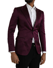 Dolce &amp; Gabbana – Einreihiger Blazer aus kastanienbrauner Seide