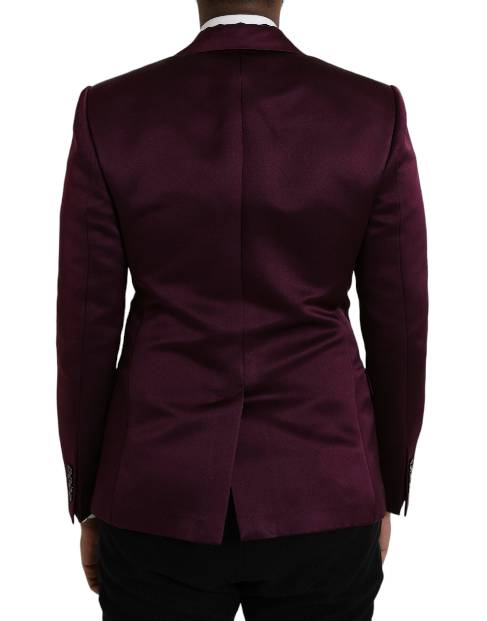 Dolce &amp; Gabbana – Einreihiger Blazer aus kastanienbrauner Seide