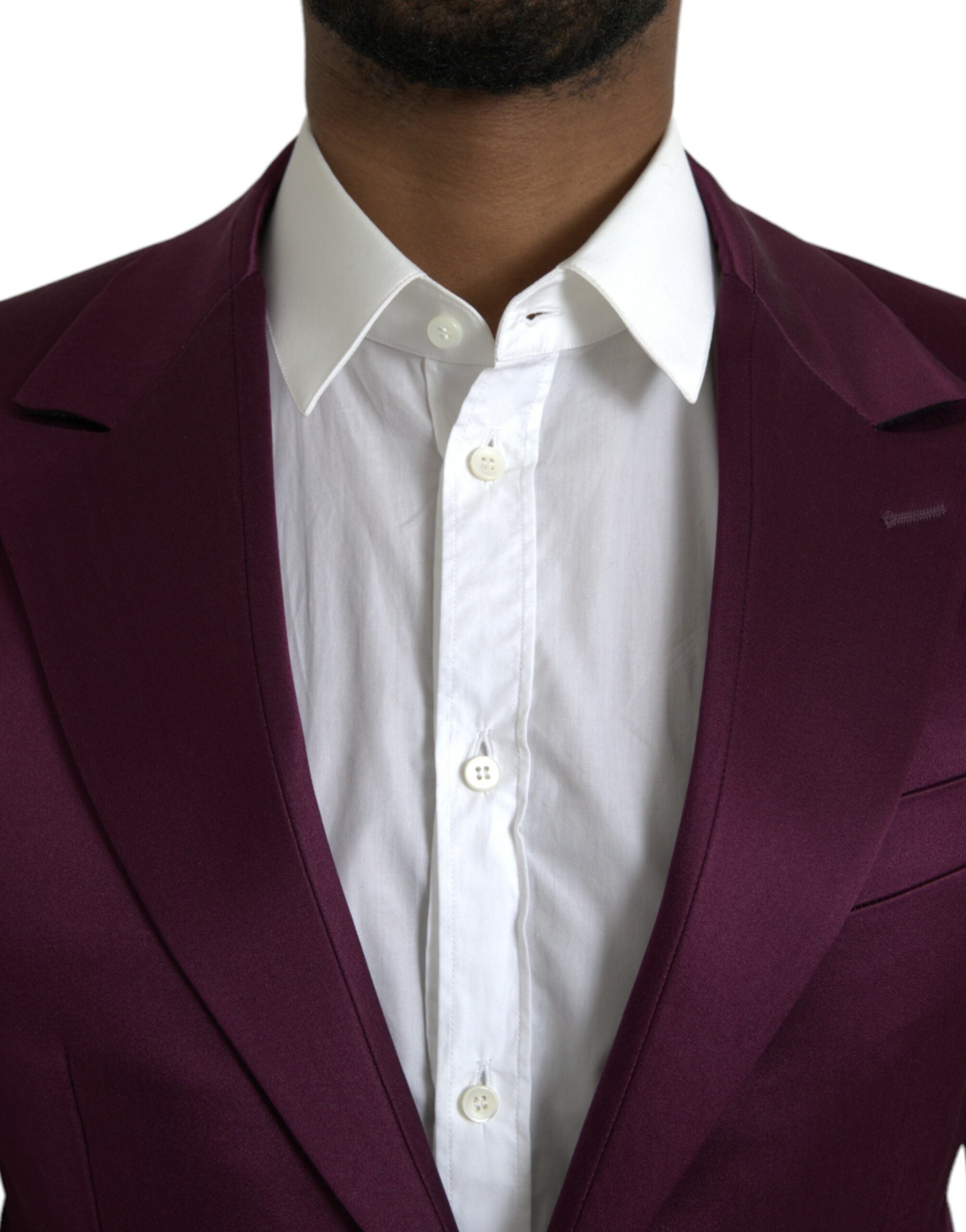 Dolce &amp; Gabbana – Einreihiger Blazer aus kastanienbrauner Seide
