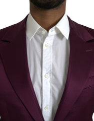 Dolce &amp; Gabbana – Einreihiger Blazer aus kastanienbrauner Seide