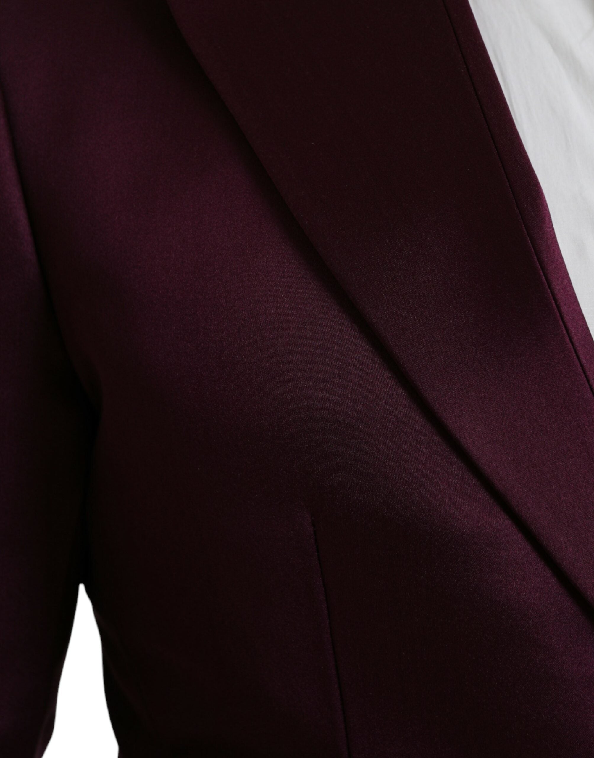 Dolce &amp; Gabbana – Einreihiger Blazer aus kastanienbrauner Seide