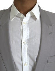 Dolce &amp; Gabbana Grauer einreihiger Wollblazer mit Schirm