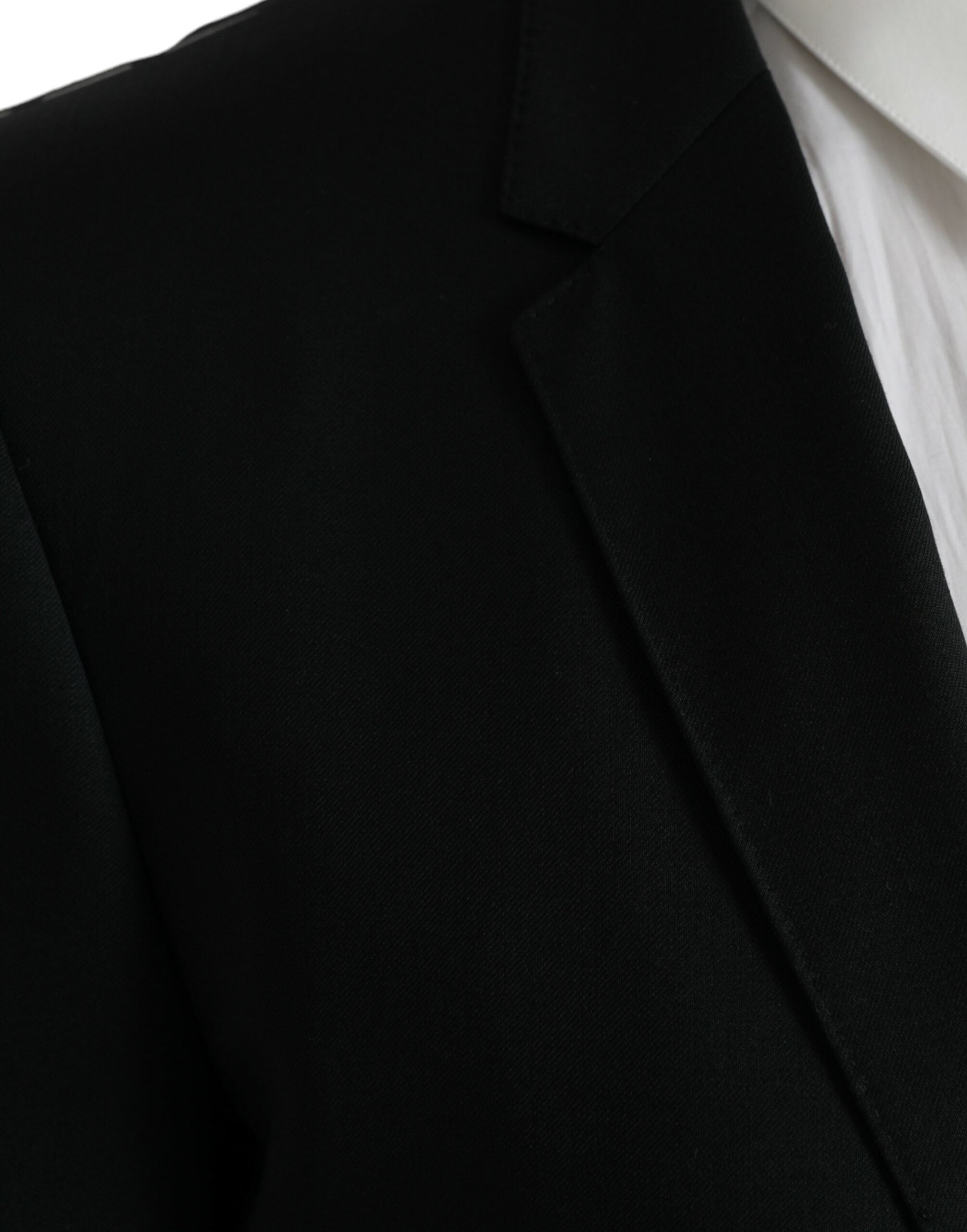 Dolce &amp; Gabbana – Einreihiger MARTINI-Blazer aus schwarzer Wolle