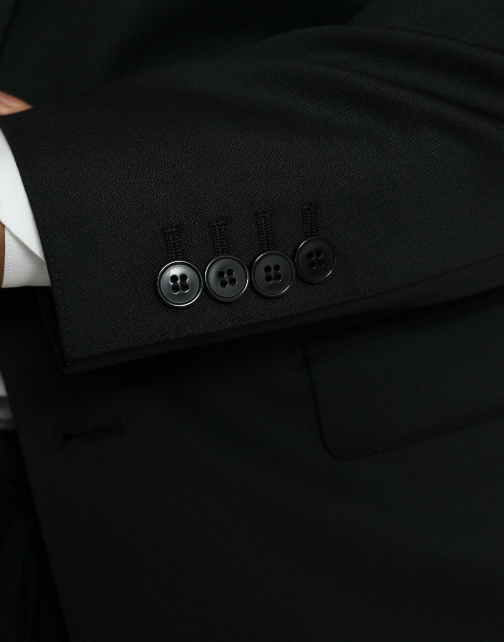 Dolce &amp; Gabbana – Einreihiger MARTINI-Blazer aus schwarzer Wolle