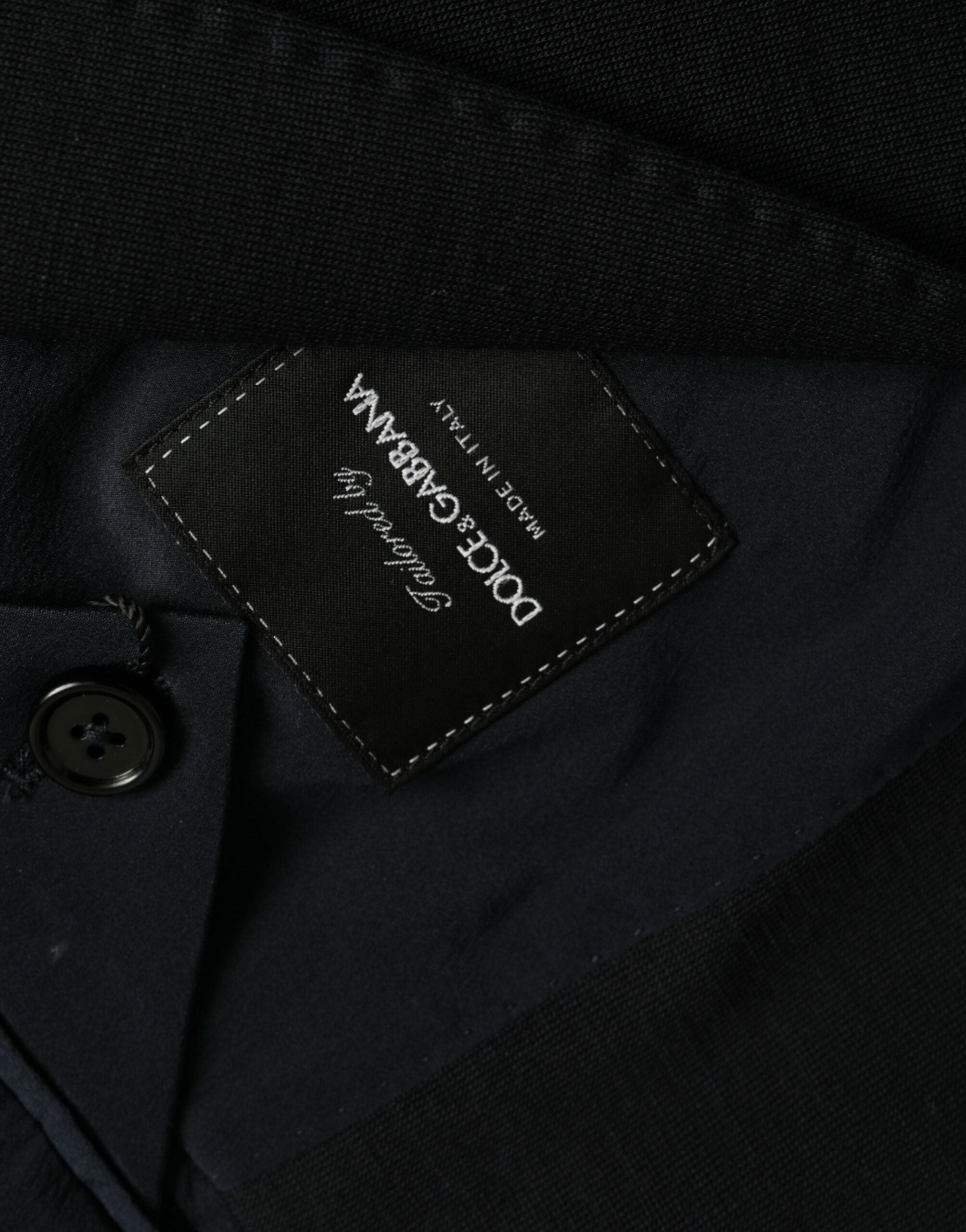 Dolce &amp; Gabbana – Einreihiger Blazer aus schwarzer Wolle mit Kerbe