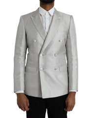 Dolce & Gabbana Off White MARTINI Dubbel Rij Jas Blazer