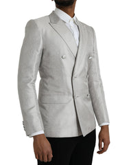 Dolce & Gabbana Off White MARTINI Dubbel Rij Jas Blazer