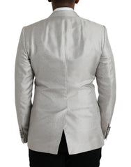 Dolce & Gabbana Off White MARTINI Dubbel Rij Jas Blazer