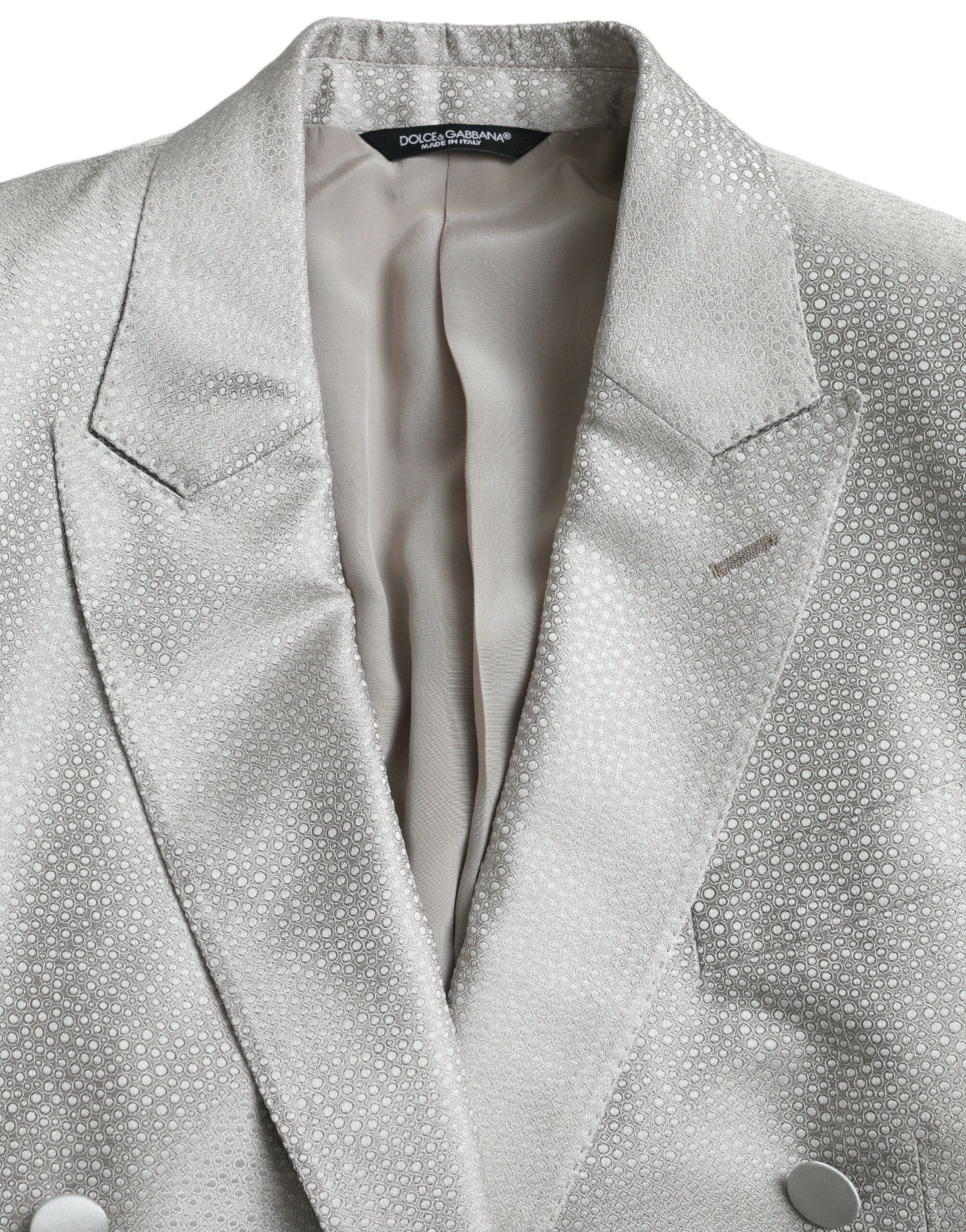 Dolce & Gabbana Off White MARTINI Dubbel Rij Jas Blazer