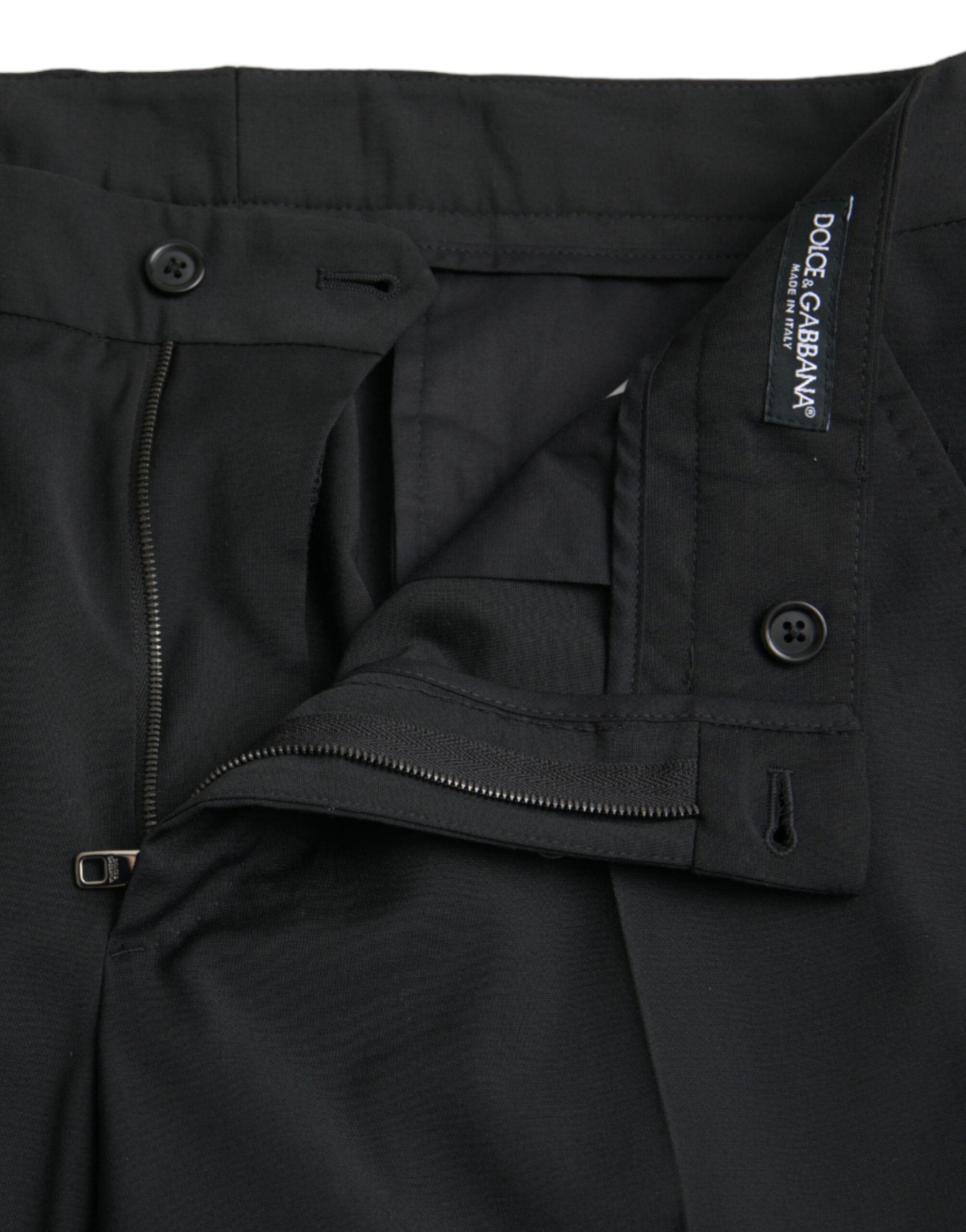 Dolce &amp; Gabbana – Schwarze SlimFit-Anzughose aus Wolle