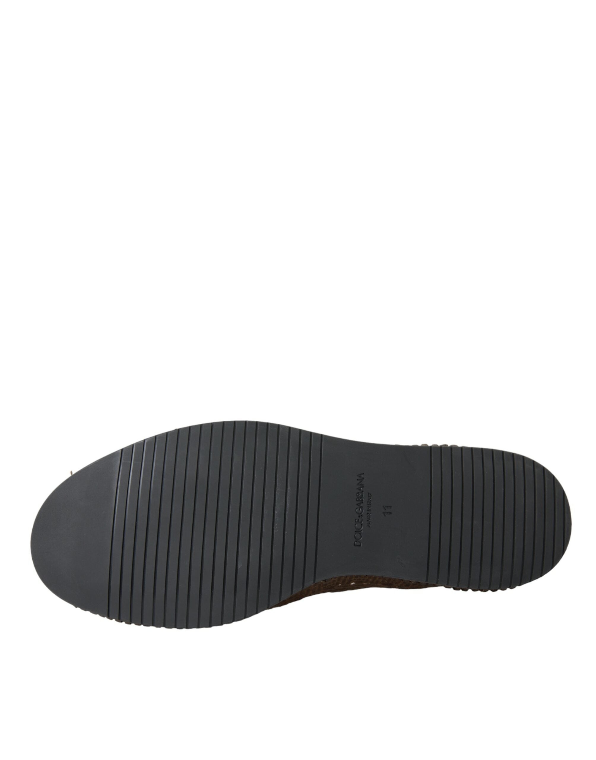 Dolce & Gabbana Braune geflochtene Leder Loafer Freizeitschuhe