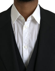 Dolce &amp; Gabbana – Schwarzer STAFF-Anzug aus Polyester, dreiteilig