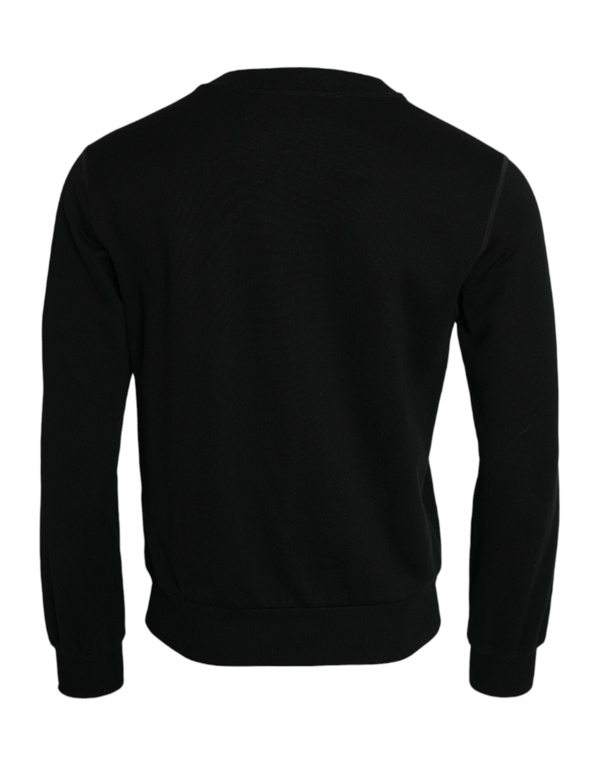 Dolce & Gabbana Schwarzes Baumwoll-Langarm-Sweatshirt