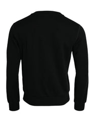 Dolce & Gabbana Schwarzes Baumwoll-Langarm-Sweatshirt