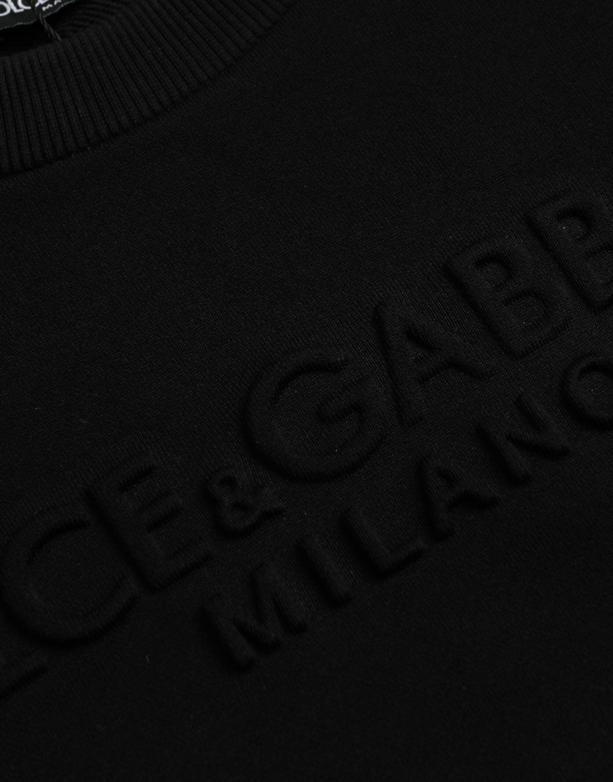 Dolce & Gabbana Schwarzes Baumwoll-Langarm-Sweatshirt