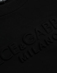 Dolce & Gabbana Schwarzes Baumwoll-Langarm-Sweatshirt