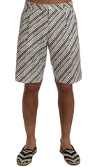 Dolce & Gabbana Wit Zwart Gestreepte Casual Shorts