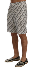 Dolce & Gabbana Wit Zwart Gestreepte Casual Shorts