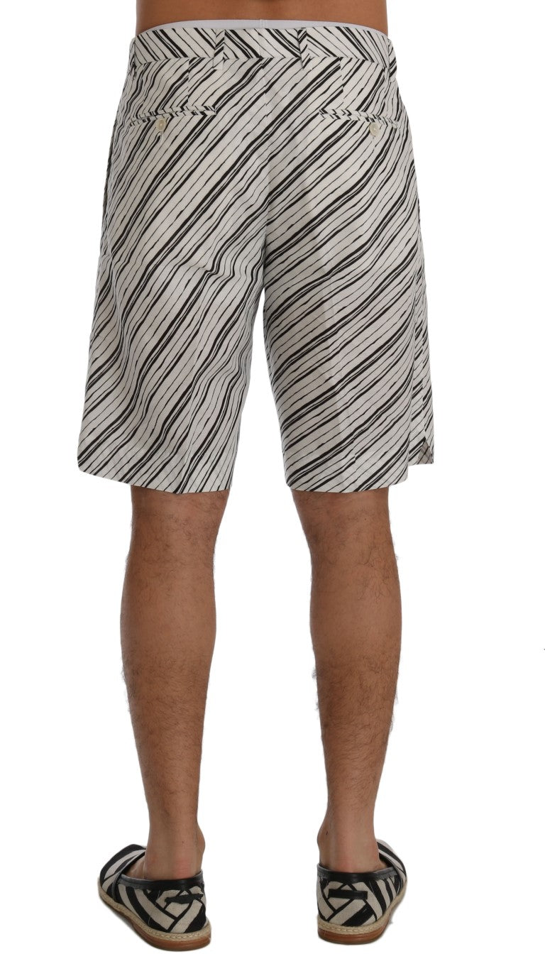 Dolce & Gabbana Wit Zwart Gestreepte Casual Shorts