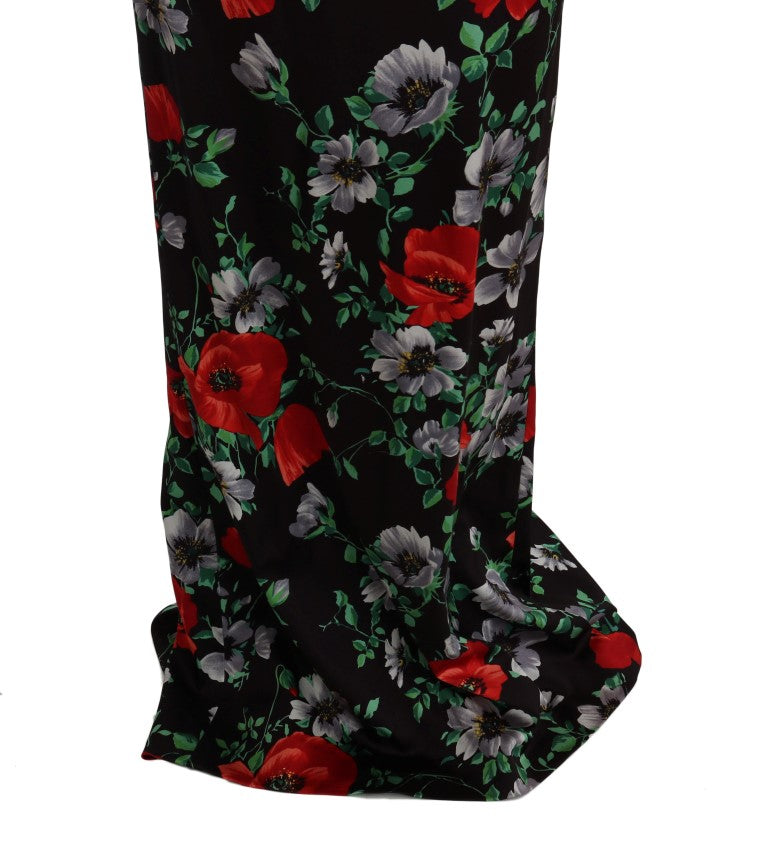 Dolce & Gabbana Etuikleid aus Stretch mit mehrfarbigem Blumenmuster