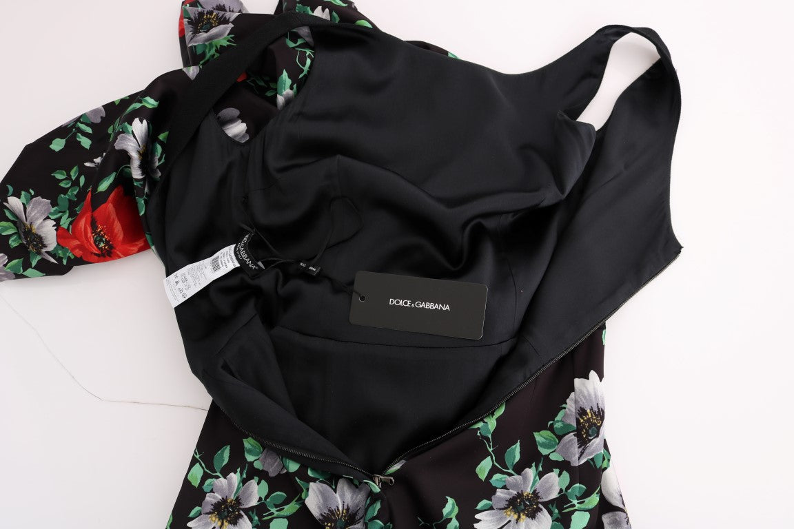 Dolce & Gabbana Etuikleid aus Stretch mit mehrfarbigem Blumenmuster