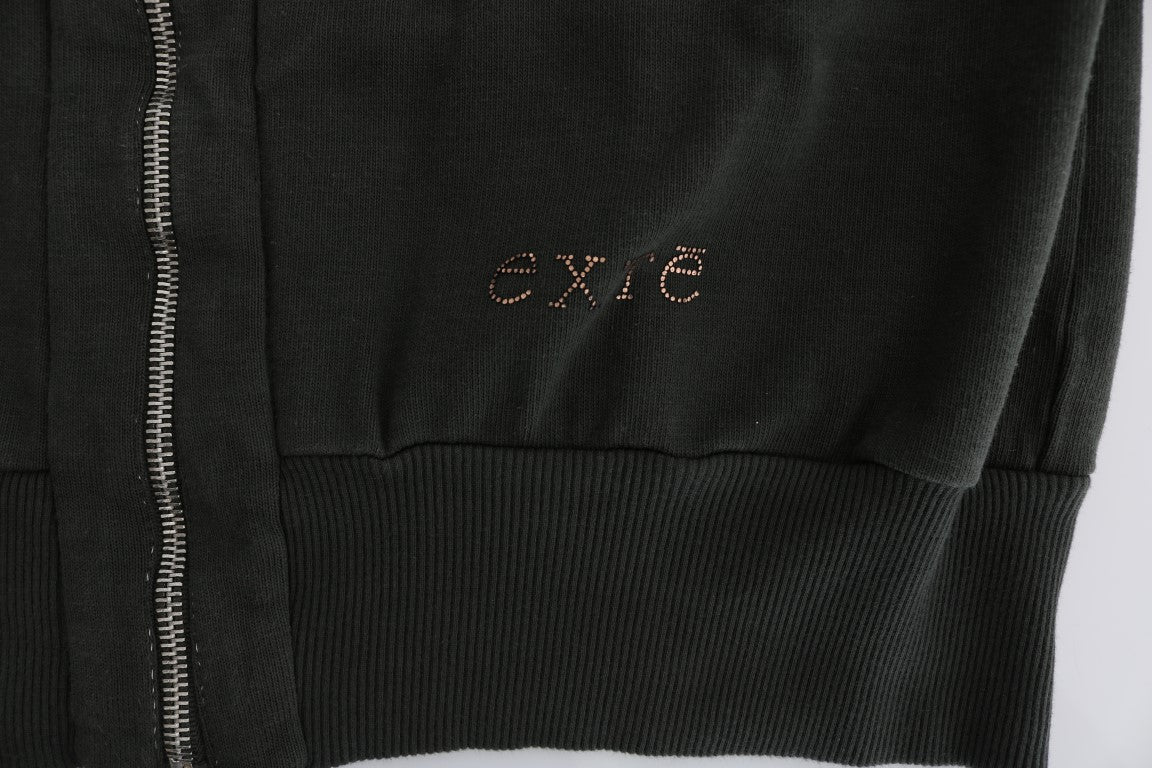 Exte Grijze Top Capuchon Katoen Rits Sweater