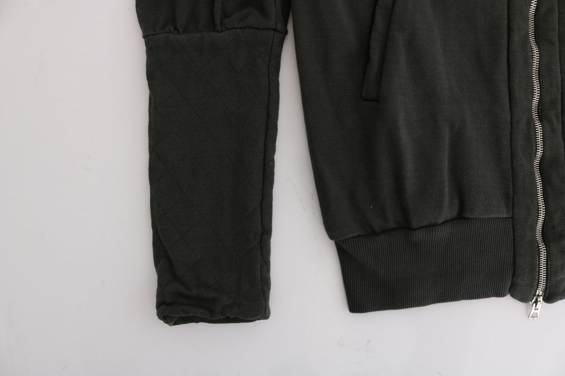 Exte Grijze Top Capuchon Katoen Rits Sweater