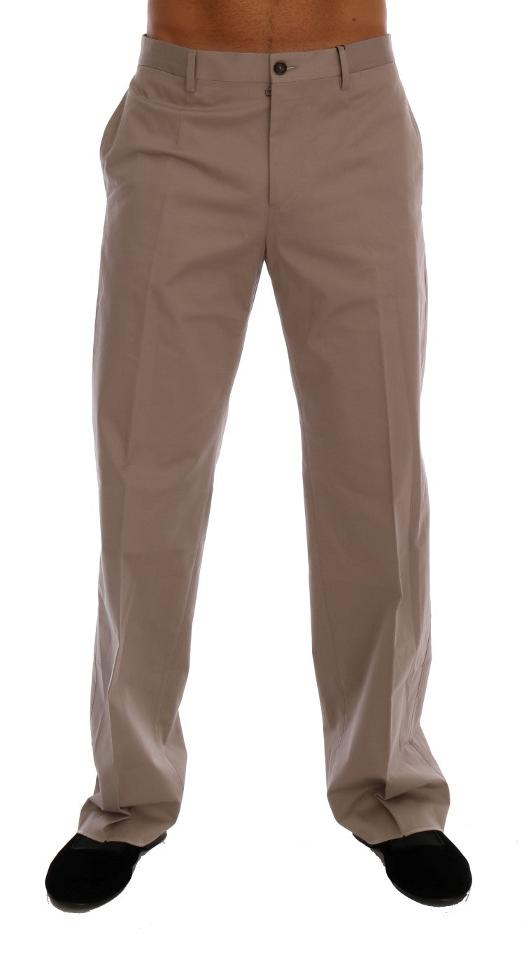 Dolce & Gabbana Beige Chinohose aus Baumwoll-Stretch