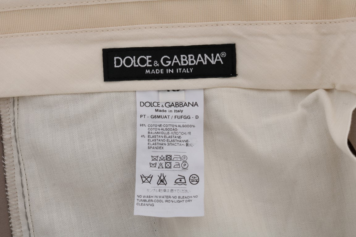 Dolce & Gabbana Beige Chinohose aus Baumwoll-Stretch