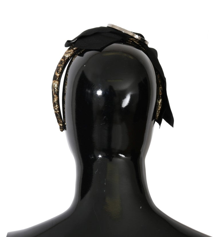 Dolce & Gabbana Zwarte Kristallen Witte Diadeem Hoofdband