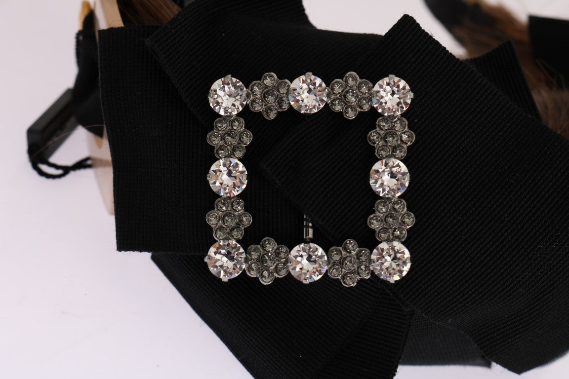 Dolce & Gabbana Haarreif mit klaren Kristallen in Braun