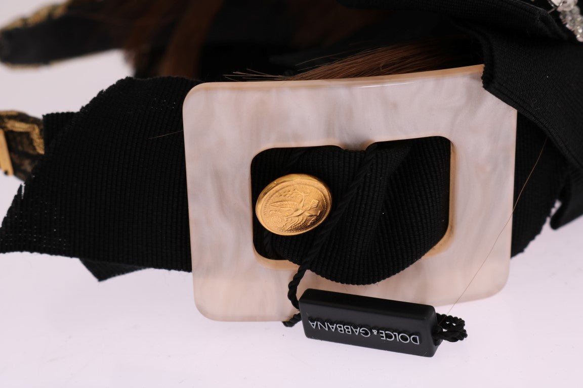 Dolce & Gabbana Haarreif mit klaren Kristallen in Braun