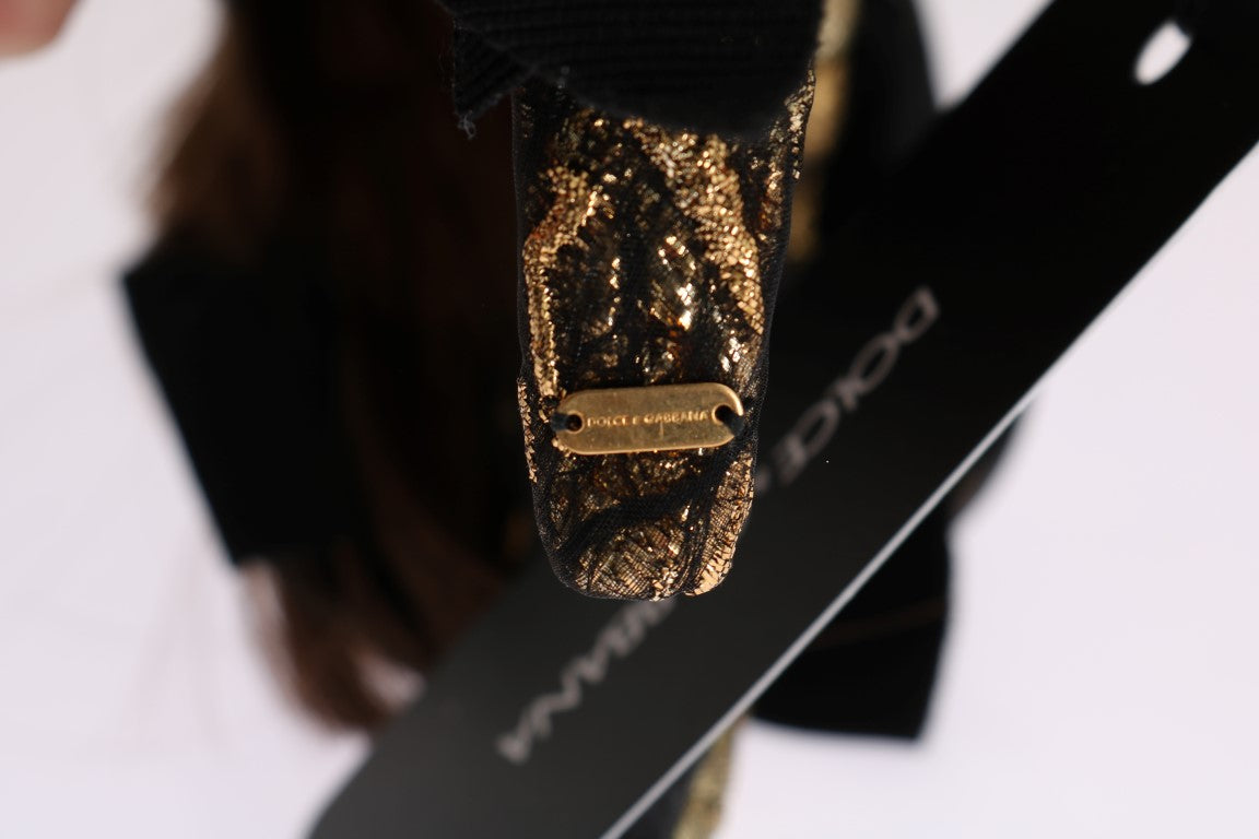 Dolce & Gabbana Haarreif mit klaren Kristallen in Braun