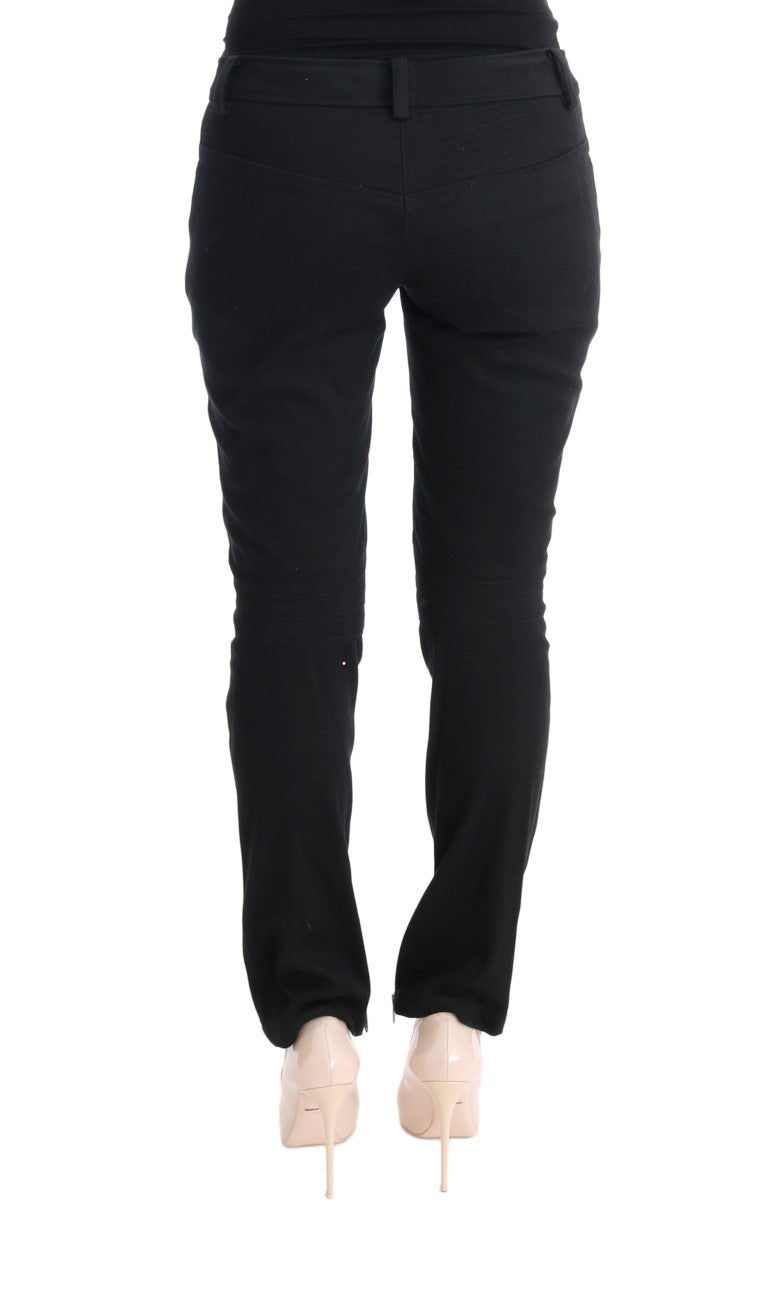 Ermanno Scervino Schwarze Baumwoll-Freizeithose, schmal geschnitten