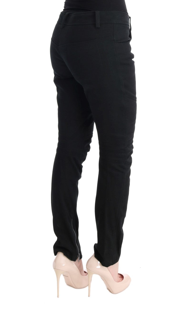 Ermanno Scervino Schwarze Baumwoll-Freizeithose, schmal geschnitten
