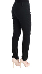 Ermanno Scervino Schwarze Baumwoll-Freizeithose, schmal geschnitten