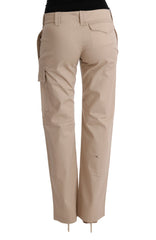 Ermanno Scervino Beige Hose aus Baumwoll-Wolle mit normaler Passform