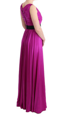 Dolce & Gabbana Roze Zijden Stretch Shift Lange Jurk