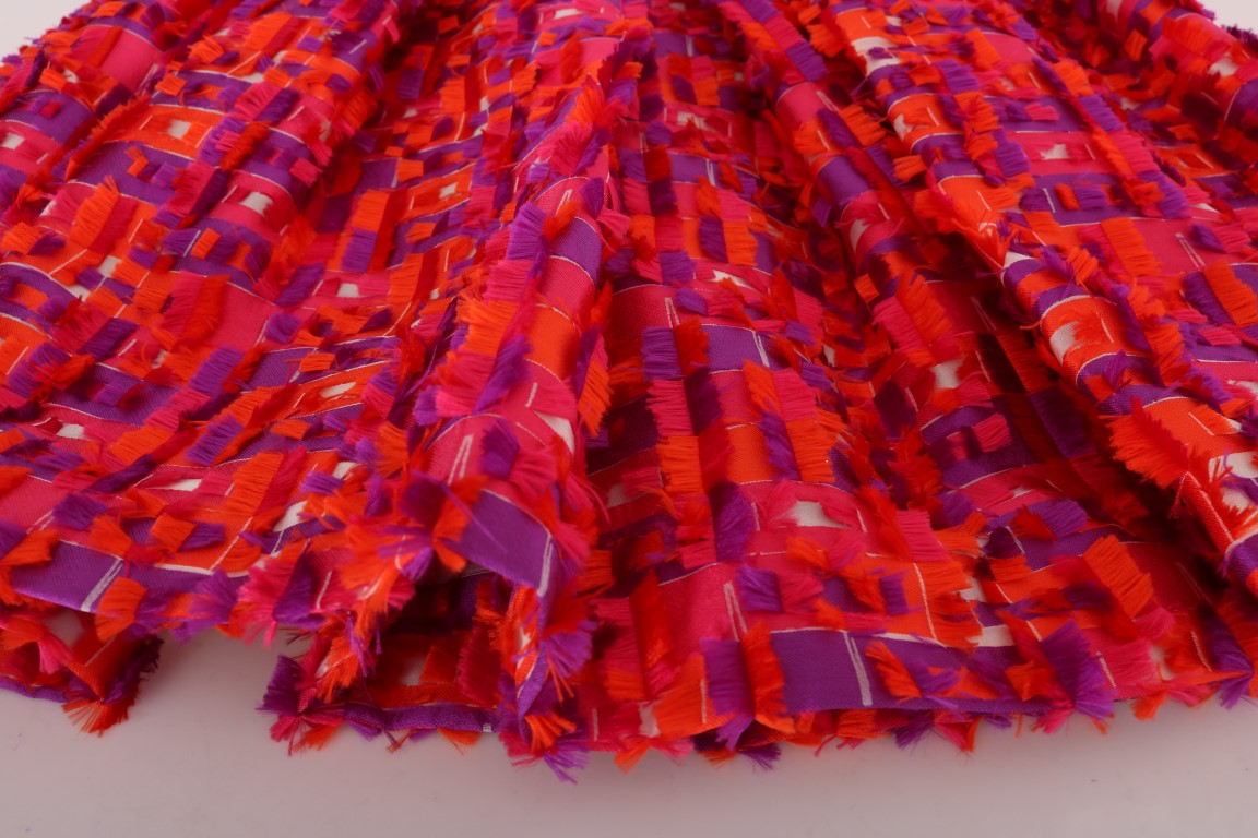 Dolce & Gabbana Pinkes gemustertes A-Linien-Kleid oberhalb der Knie