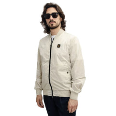 Refrigiwear Beige Nylon Men Bomber Jacket