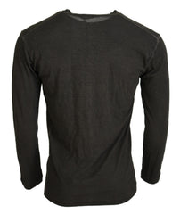 Dsquared² Grijze katoen-linnen pullover met lange mouwen