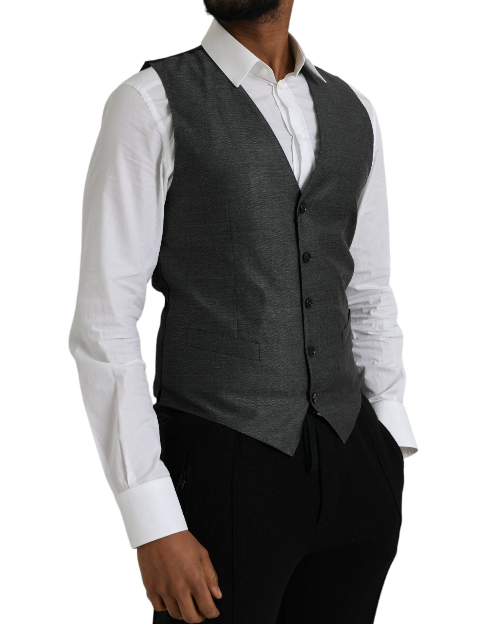 Dolce & Gabbana Graue Anzughose aus Wolle Weste