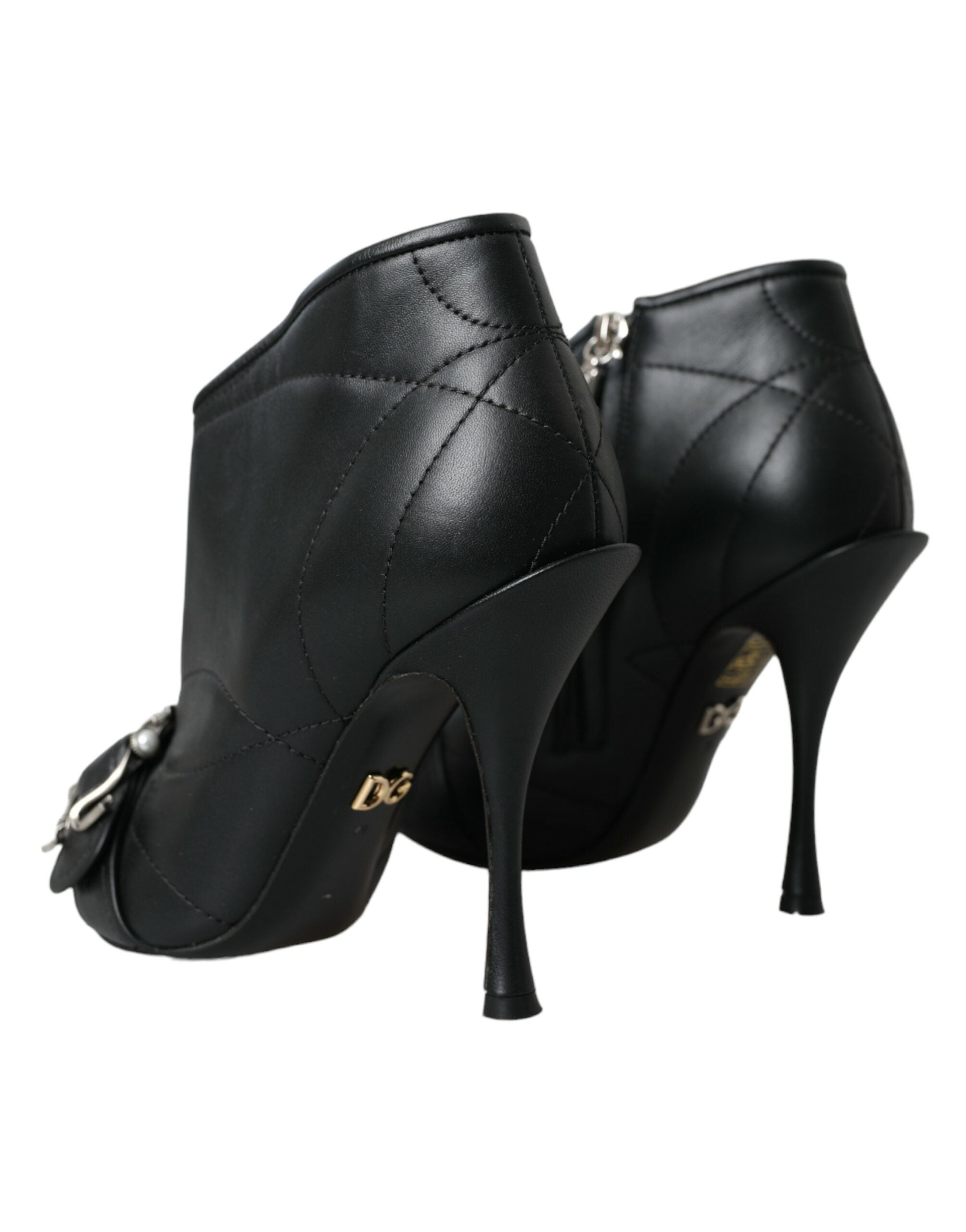 Dolce &amp; Gabbana – Devotion – Gesteppte Stiefel mit Schnalle in Schwarz