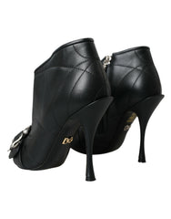 Dolce &amp; Gabbana – Devotion – Gesteppte Stiefel mit Schnalle in Schwarz