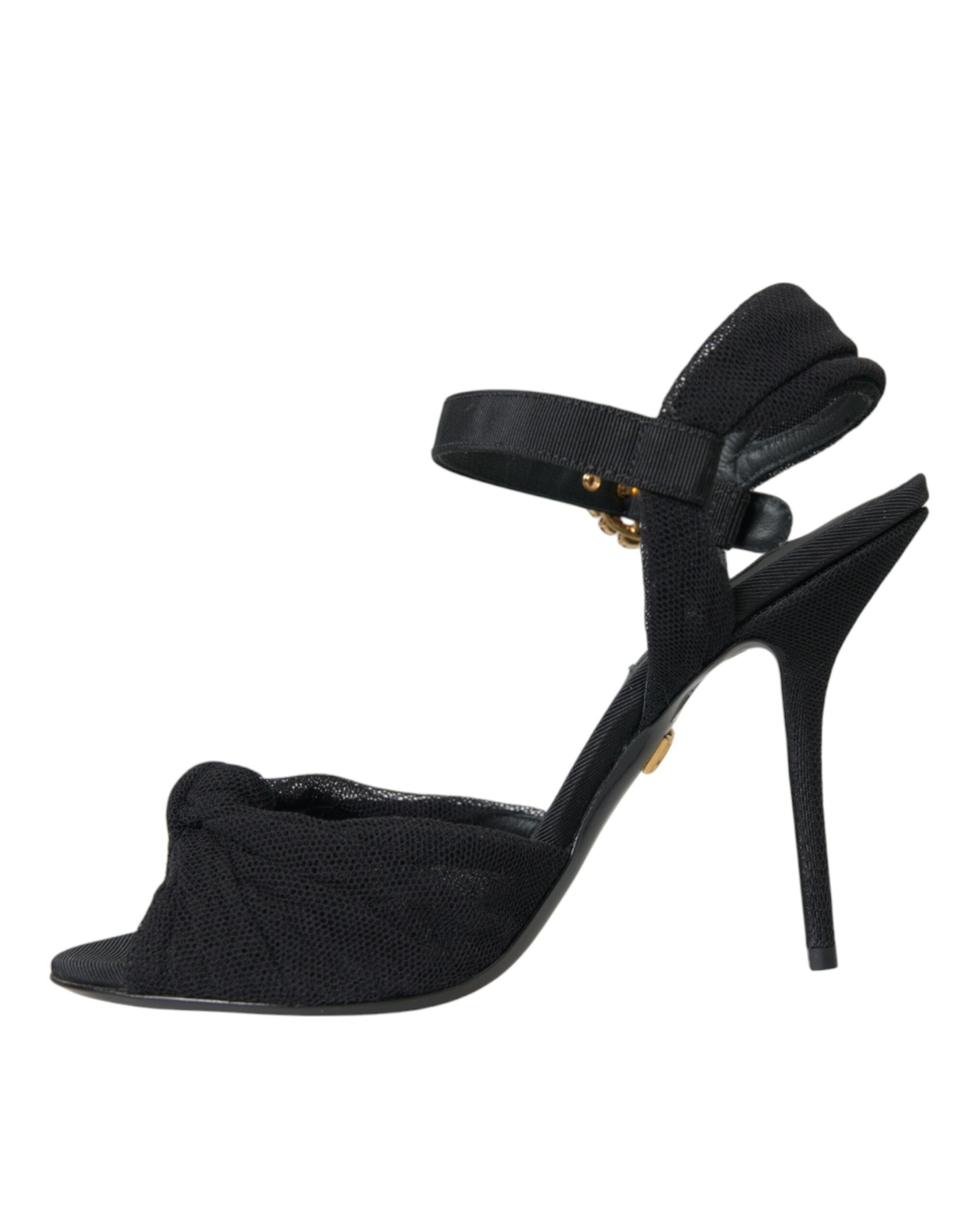 Dolce & Gabbana Schwarze Wildleder-Sandaletten mit Verzierungen