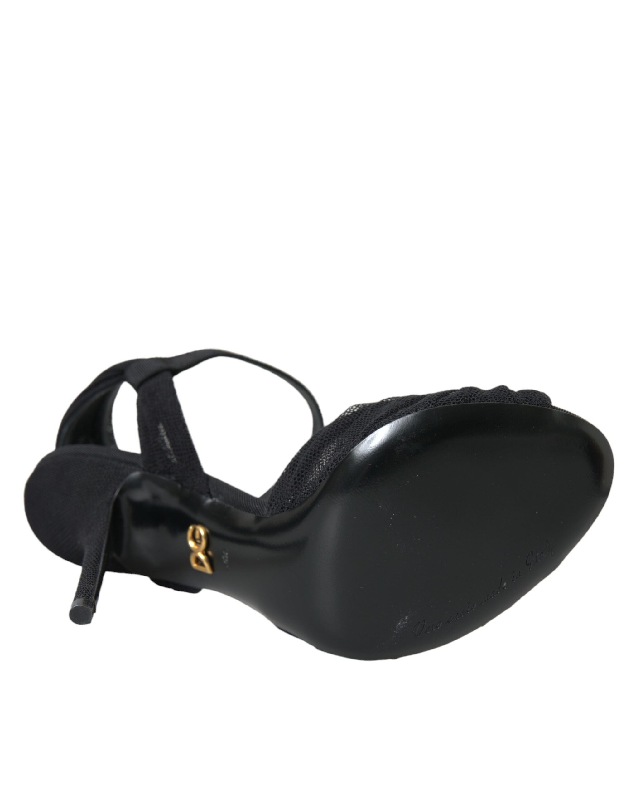 Dolce & Gabbana Schwarze Wildleder-Sandaletten mit Verzierungen