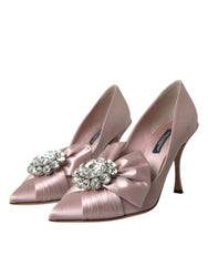 Dolce & Gabbana Roze Satijnen Kristallen Pumps